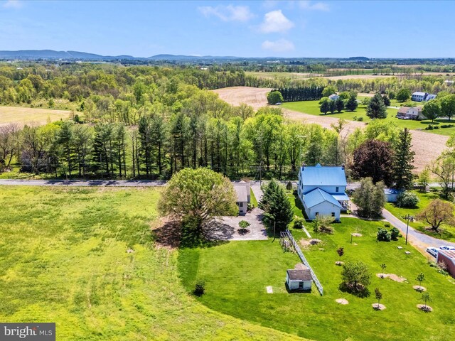 aerial view featuring a rural view