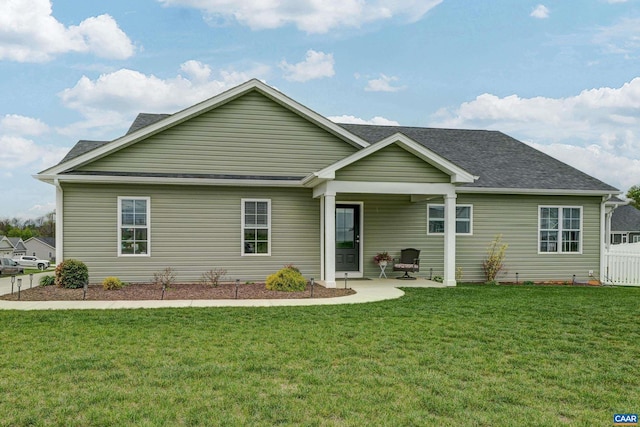 147 Langley Dr, Waynesboro, VA 22980 - view of front of home with a shingled roof, a patio area, and a front yard
