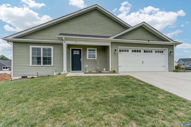 147 Langley Dr, Waynesboro, VA 22980 - view of front of house with a garage, a front lawn, and concrete driveway