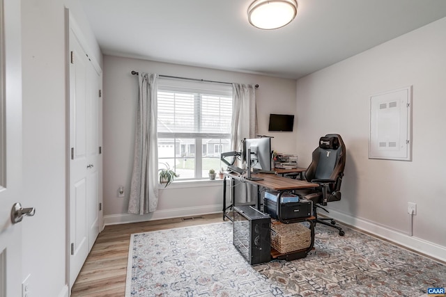 147 Langley Dr, Waynesboro, VA 22980 - home office with visible vents, baseboards, and light wood finished floors