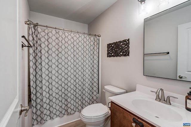147 Langley Dr, Waynesboro, VA 22980 - bathroom with vanity, toilet, and shower / tub combo with curtain
