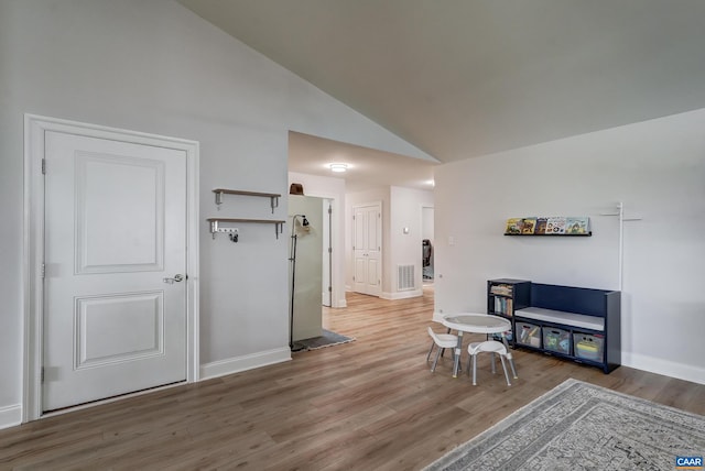 147 Langley Dr, Waynesboro, VA 22980 - interior space featuring baseboards, wood finished floors, and high vaulted ceiling