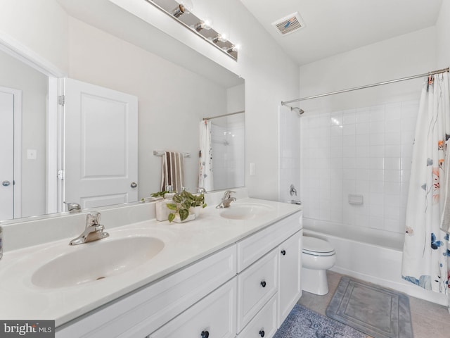 1022 Fawn Haven Walk, Dover, DE 19901 - full bathroom featuring a sink, shower / tub combo, double vanity, and visible vents