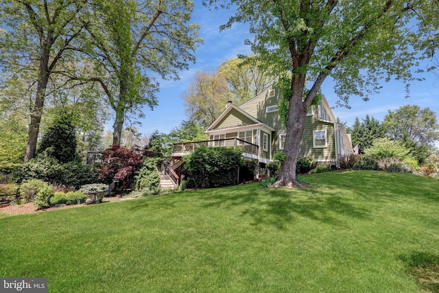 9373 Robnel Pl, Vienna, VA 22182 - view of yard with a wooden deck and stairway