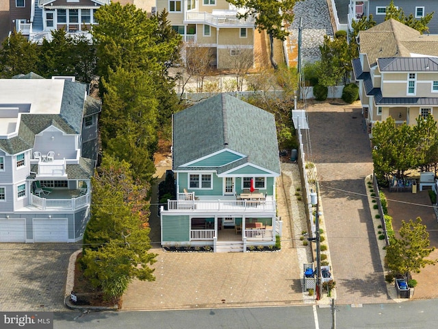 drone / aerial view with a residential view