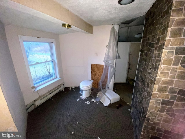 144 Mechanic St E, Muncy, PA 17756 - interior space with toilet, a textured ceiling, and a shower