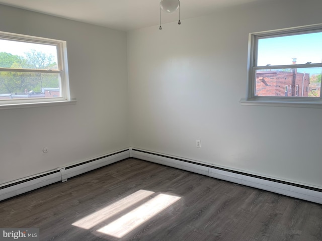 empty room with wood finished floors