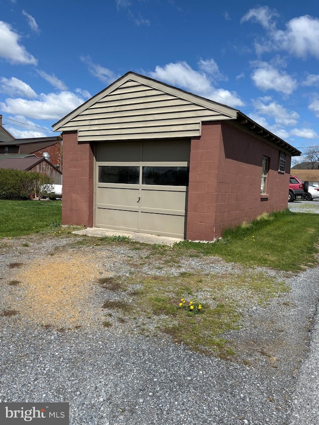 garage with driveway