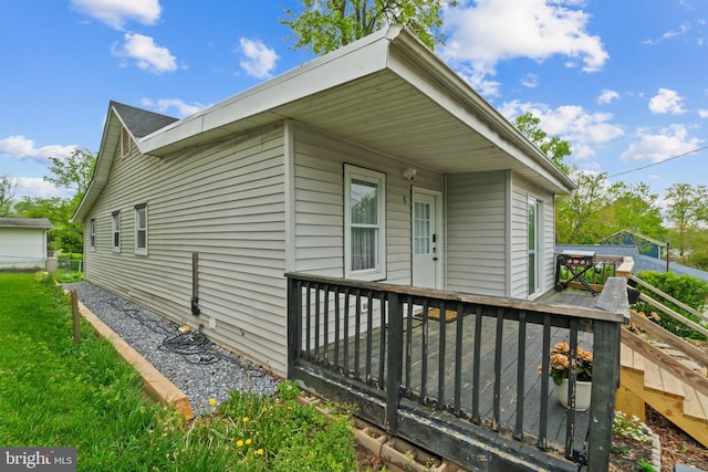 exterior space with a wooden deck