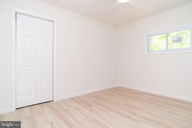 2 Edgewood Ln, Levittown, PA 19054 - empty room featuring ceiling fan, baseboards, and light wood-style floors