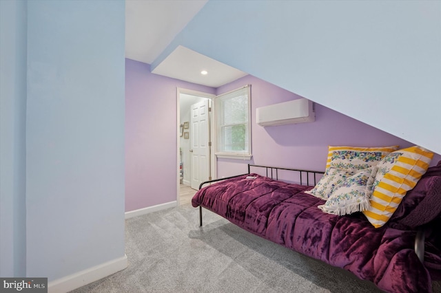 628 Edge Hill Rd, Glenside, PA 19038 - bedroom with a wall mounted AC, baseboards, carpet floors, and recessed lighting