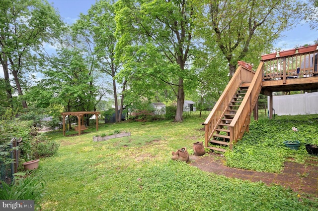 628 Edge Hill Rd, Glenside, PA 19038 - view of yard featuring stairs and a deck