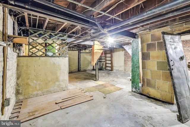 unfinished below grade area with stairway