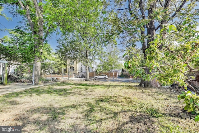 view of yard with fence