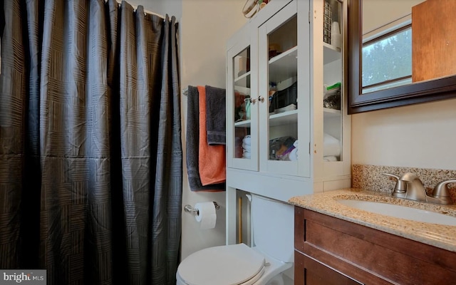 20416 Old York Rd, White Hall, MD 21161 - full bathroom featuring vanity, toilet, and a shower with curtain