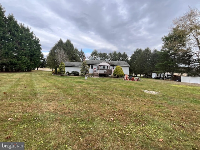 20416 Old York Rd, White Hall, MD 21161 - view of yard featuring a wooden deck