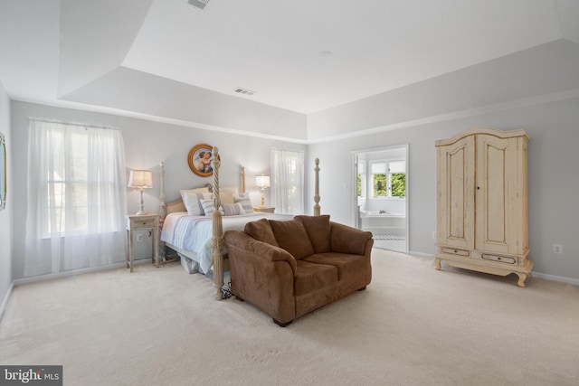 4209 Hardy Ridge Dr, Woodbridge, VA 22192 - bedroom with baseboards, light carpet, and connected bathroom