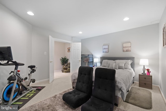 4209 Hardy Ridge Dr, Woodbridge, VA 22192 - bedroom featuring baseboards, light carpet, and recessed lighting