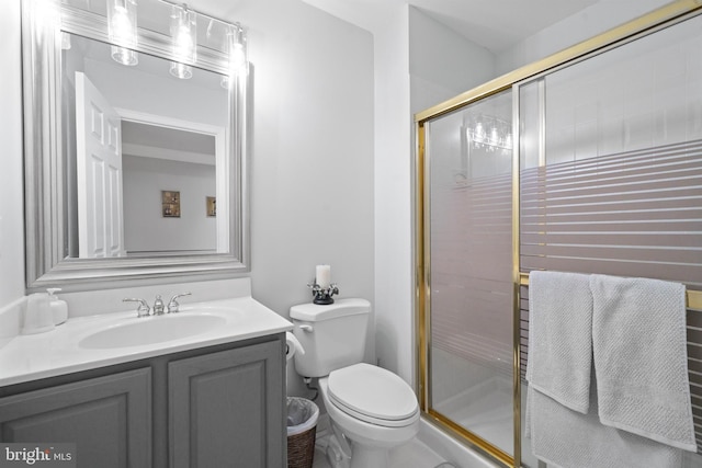 4209 Hardy Ridge Dr, Woodbridge, VA 22192 - bathroom featuring toilet, a shower stall, and vanity