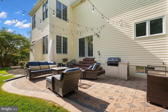4209 Hardy Ridge Dr, Woodbridge, VA 22192 - view of patio featuring an outdoor hangout area, entry steps, and grilling area