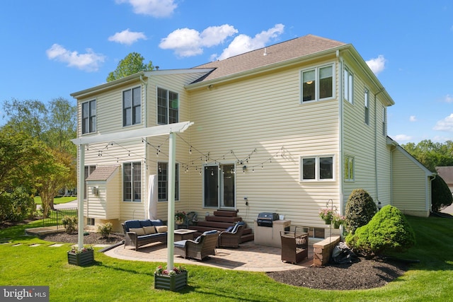 4209 Hardy Ridge Dr, Woodbridge, VA 22192 - back of house with outdoor lounge area, a patio area, and a yard