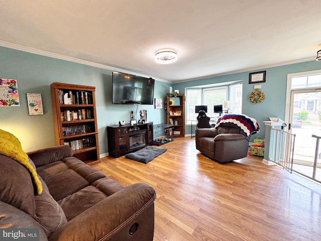 21 Holmes Dr, Charles Town, WV 25414 - living area with ornamental molding, light wood-style flooring, and a wealth of natural light