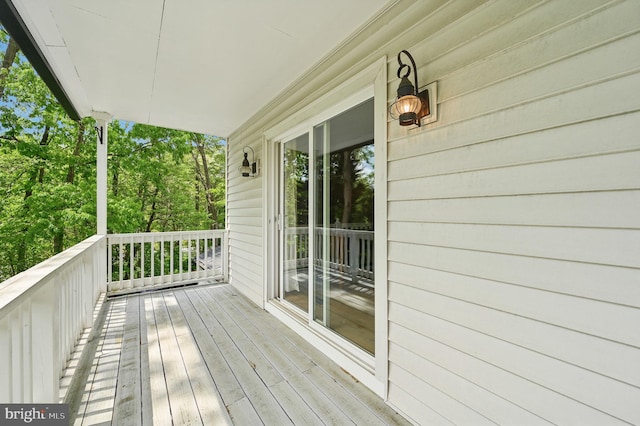 deck with a porch