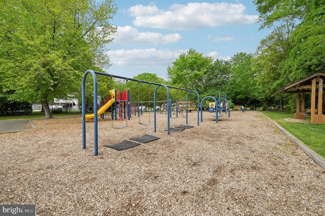 view of community jungle gym