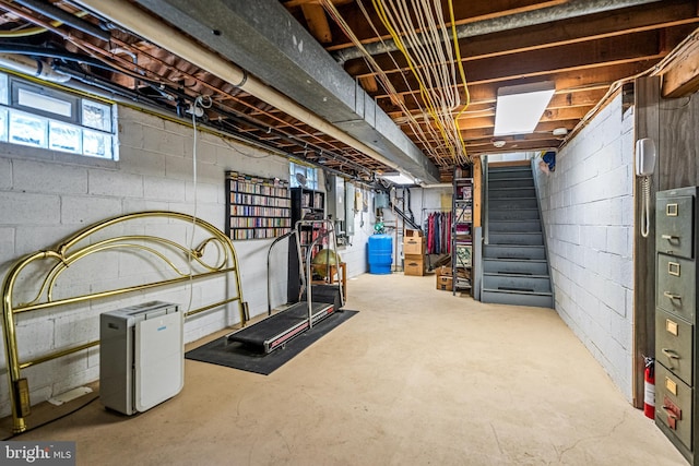 basement with stairway