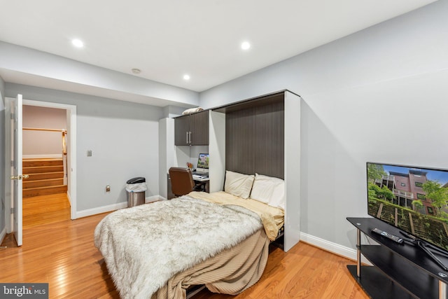3015 Oregon Knolls Dr NW, Washington, DC 20015 - bedroom with baseboards, light wood-style floors, and recessed lighting