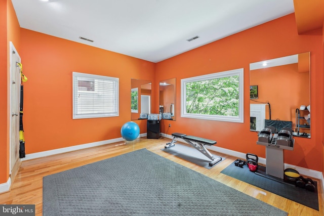 3015 Oregon Knolls Dr NW, Washington, DC 20015 - workout area featuring wood finished floors and baseboards