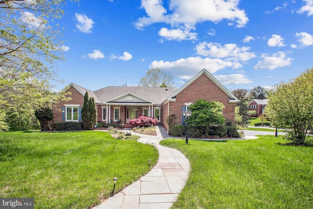 10601 Little Run Farm Ct, Vienna, VA 22182 - view of front of property with brick siding and a front yard