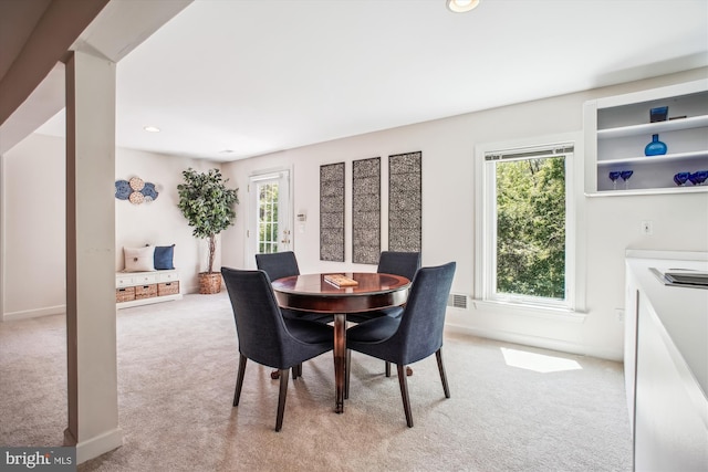 10601 Little Run Farm Ct, Vienna, VA 22182 - dining space featuring recessed lighting, baseboards, and light colored carpet