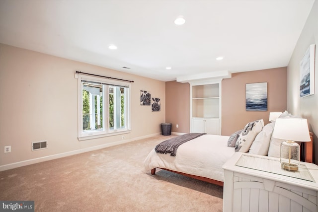 10601 Little Run Farm Ct, Vienna, VA 22182 - bedroom with baseboards, recessed lighting, carpet floors, and visible vents