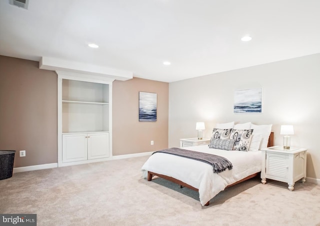 10601 Little Run Farm Ct, Vienna, VA 22182 - bedroom with baseboards, visible vents, recessed lighting, and light colored carpet