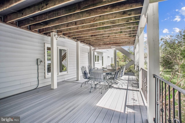 10601 Little Run Farm Ct, Vienna, VA 22182 - wooden deck with outdoor dining area