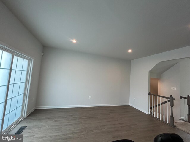 1108 Dovetail Cir, Fredericksburg, VA 22401 - spare room with dark wood-style flooring, baseboards, and recessed lighting