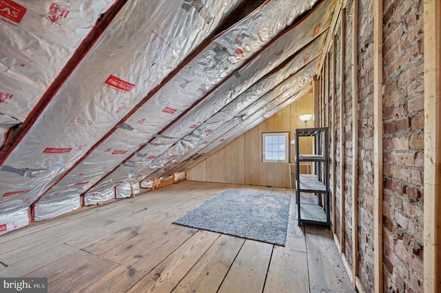 view of unfinished attic