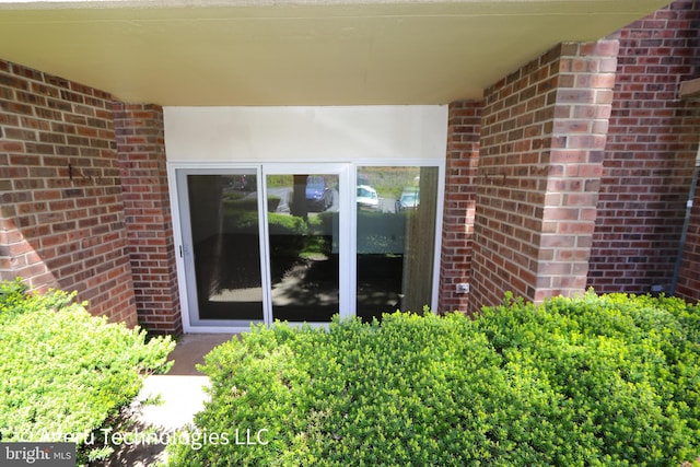 details featuring brick siding