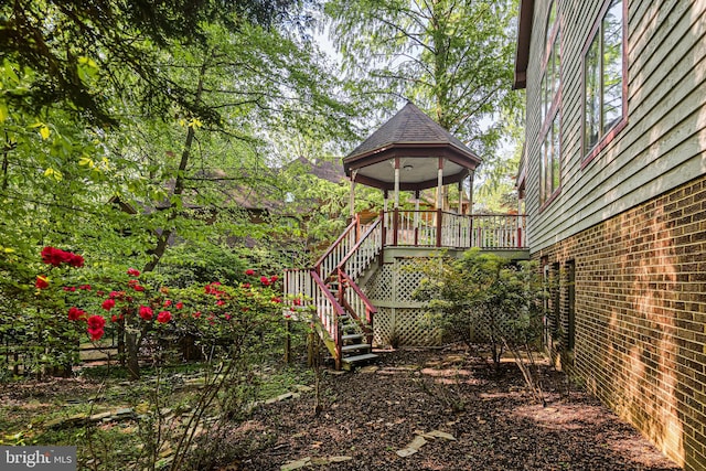 view of yard featuring stairway