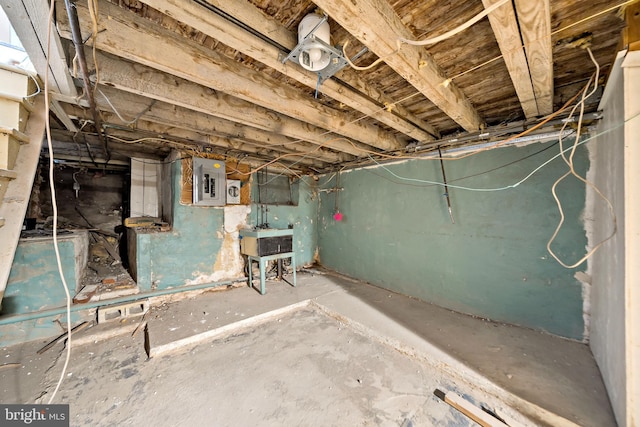 2339 S Bucknell St, Philadelphia, PA 19145 - unfinished below grade area featuring electric panel
