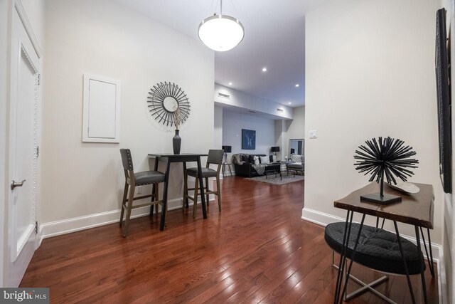 1830 Rittenhouse Sq Unit 1E, Philadelphia, PA 19103 - dining room with recessed lighting, baseboards, and hardwood / wood-style flooring
