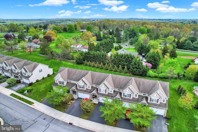 aerial view with a residential view