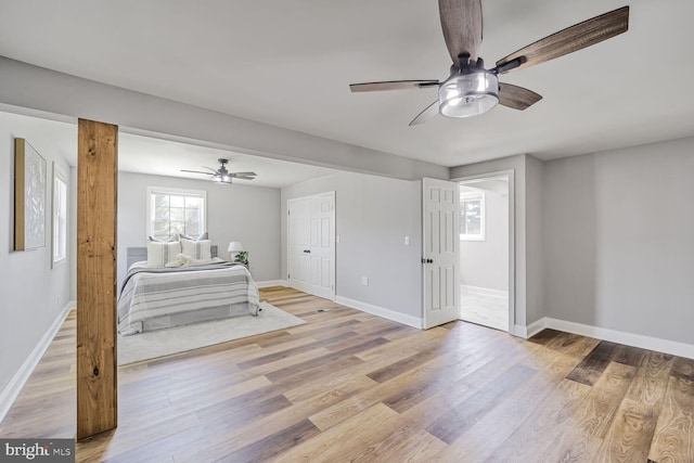 1640 Kreitler Valley Rd, Forest Hill, MD 21050 - unfurnished bedroom with baseboards, ceiling fan, and light wood-type flooring