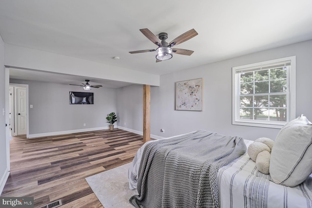 1640 Kreitler Valley Rd, Forest Hill, MD 21050 - bedroom with baseboards, ceiling fan, and wood finished floors