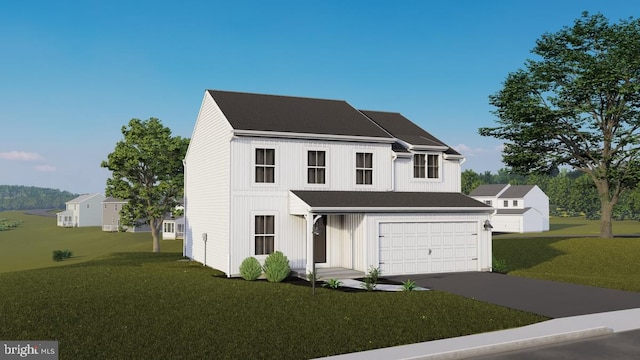 391 Santa Anita Dr Lot 112, Dillsburg, PA 17019 - view of front facade featuring an attached garage, roof with shingles, driveway, and a front yard