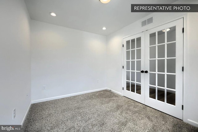 391 Santa Anita Dr Lot 112, Dillsburg, PA 17019 - unfurnished room with visible vents, french doors, baseboards, and carpet floors
