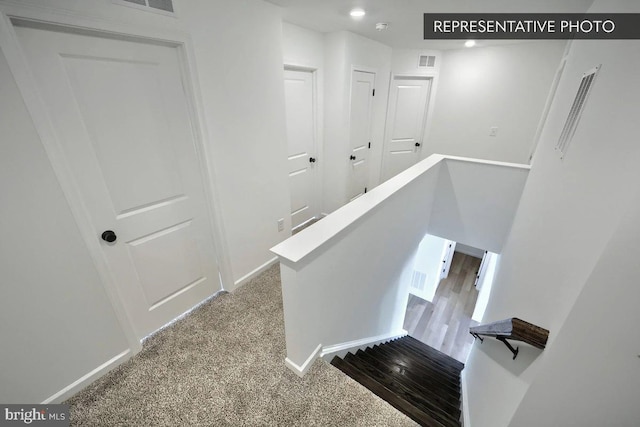 391 Santa Anita Dr Lot 112, Dillsburg, PA 17019 - stairway featuring carpet floors, baseboards, and visible vents