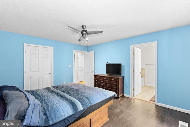 806 Windy Way, Front Royal, VA 22630 - bedroom featuring wood finished floors, baseboards, ceiling fan, and connected bathroom