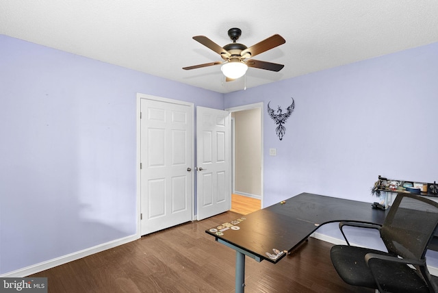 806 Windy Way, Front Royal, VA 22630 - office area with ceiling fan, baseboards, and wood finished floors